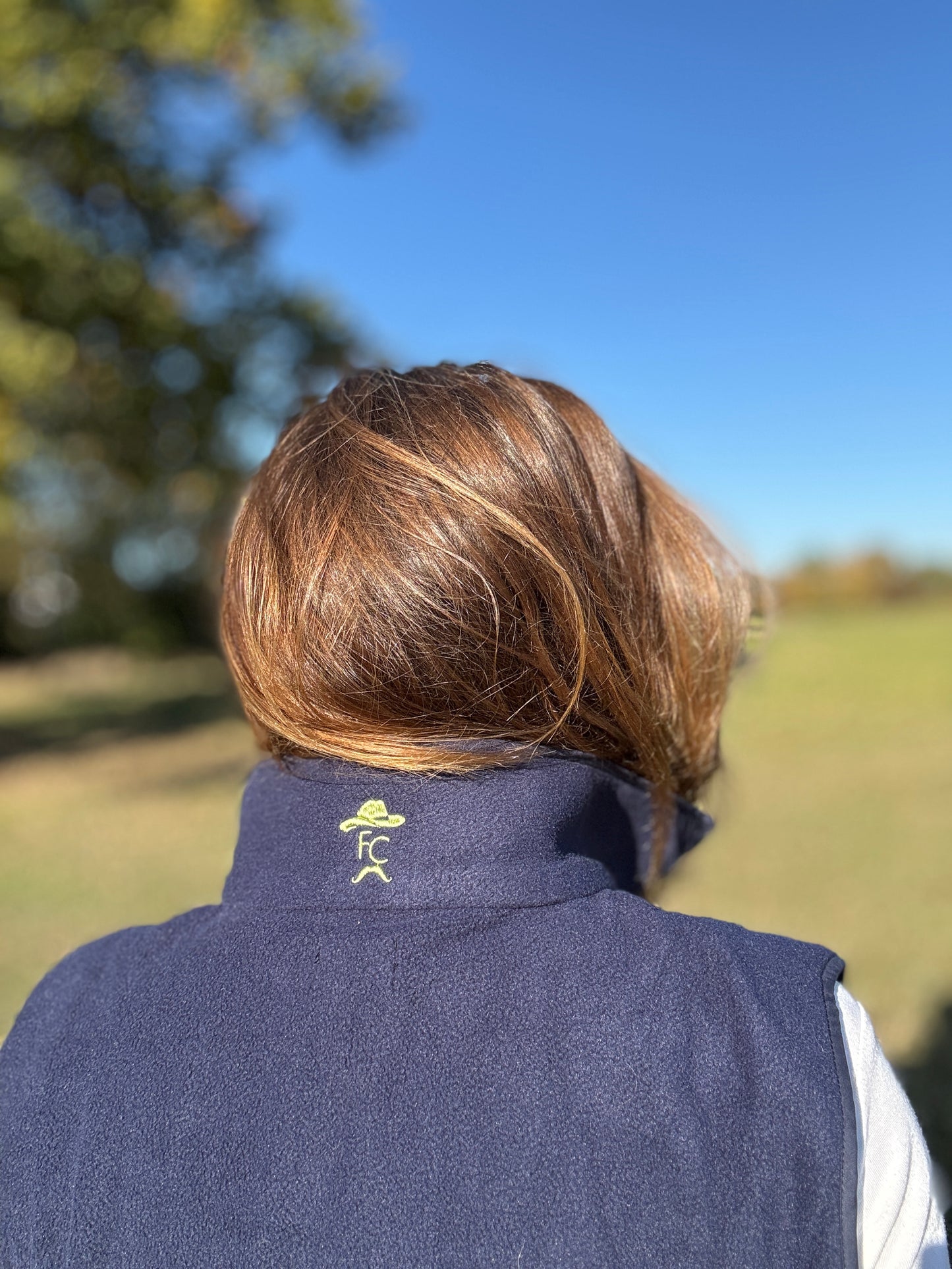 The Harvest Gilet fitted Navy & Green