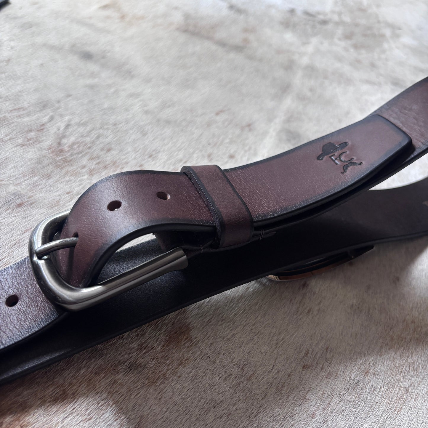 brown leather belt