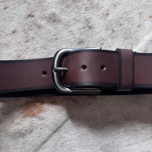 brown leather belt