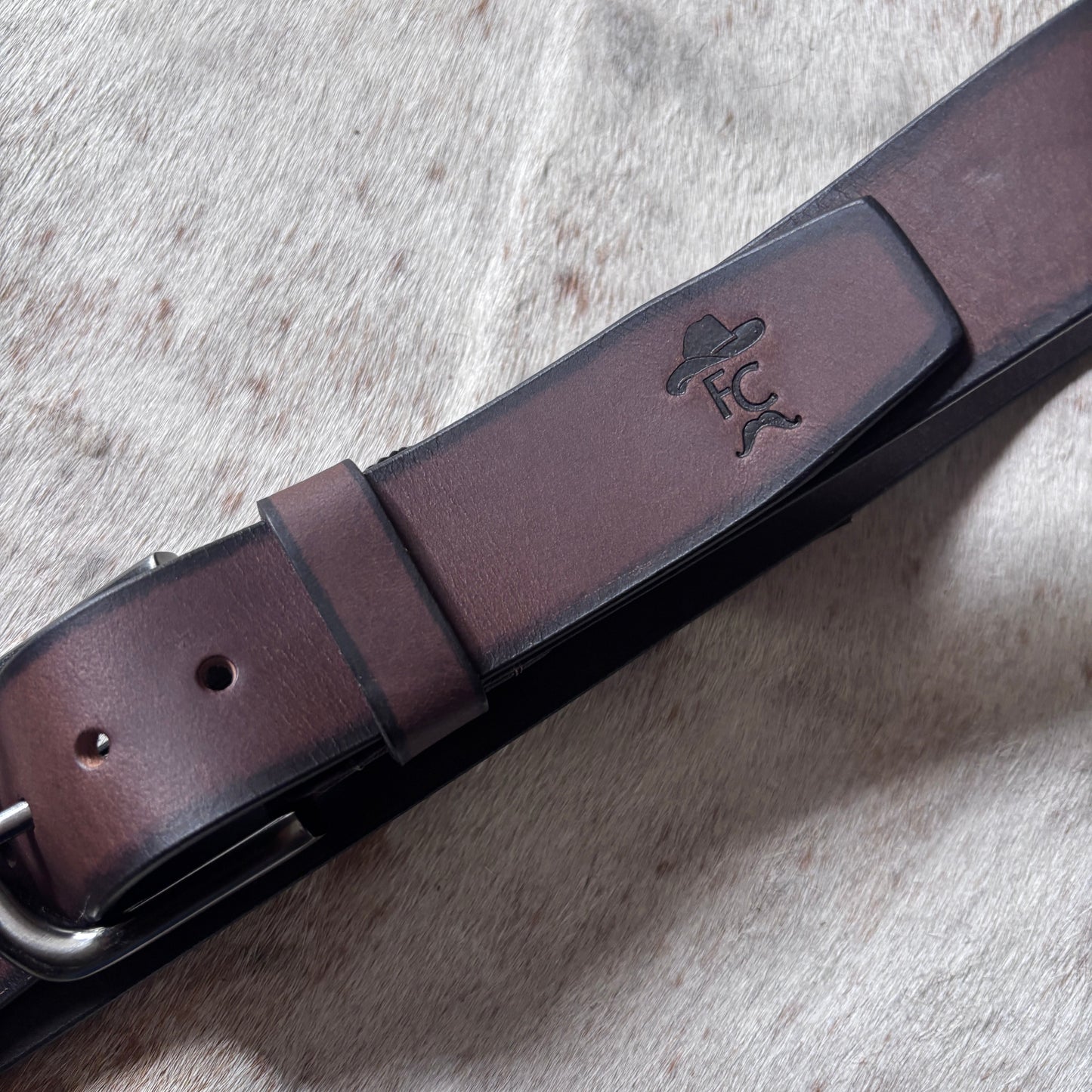 brown leather Fen Cowboys belt