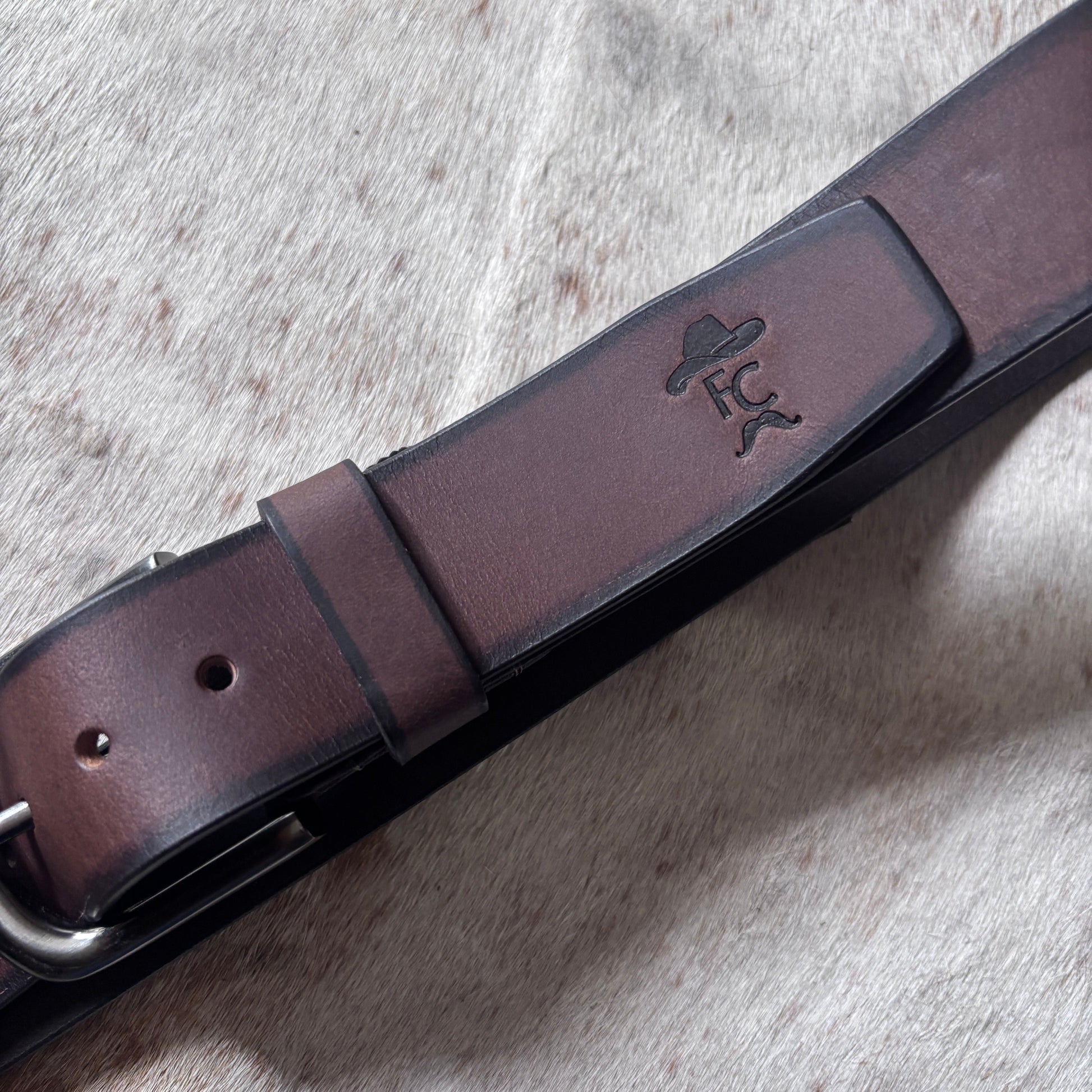 brown leather Fen Cowboys belt