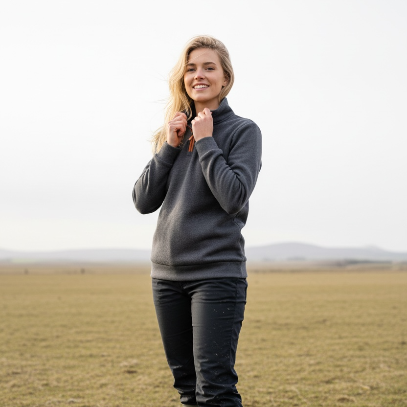 Hereward Grey & Orange Quarter Zip